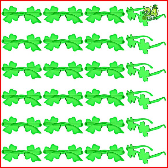 Shamrock Sunglasses Plastic Novelty Party Glasses One Size main image 5